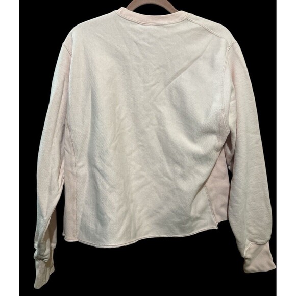 Champion Reverse Weave Cropped Cut-Off Crew Oversized Pink Size Mefium - Picture 2 of 4